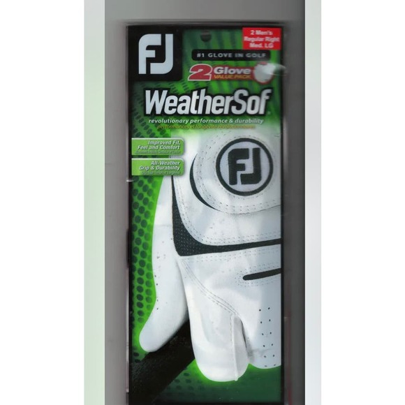 FootJoy Weathersof Golf Glove Men's Right Med LG * All Weather, 2 Gloves H161 - Picture 1 of 2